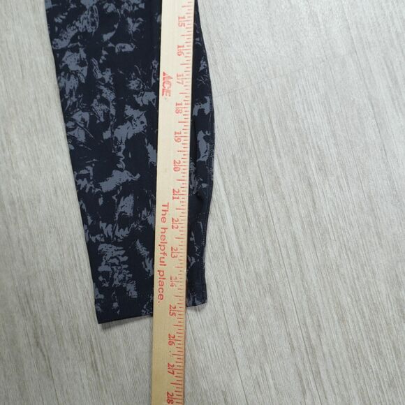 Nike Dri-FIT One High Waisted Print Leggings Black Gray Womens M Cropped Pocket - Picture 8 of 10